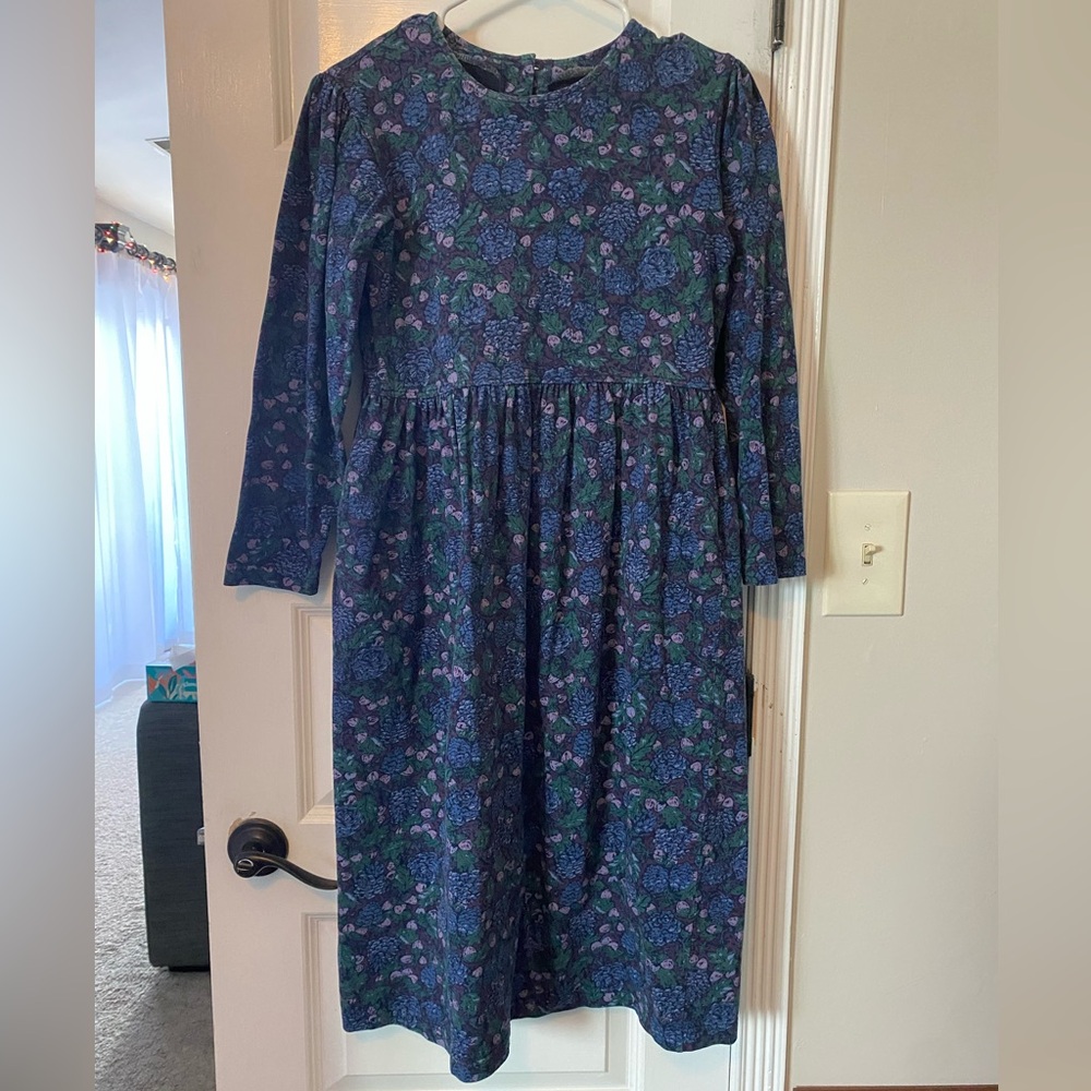 Vintage Laura Ashley cotton empire waist pinecones and acorns casual dress